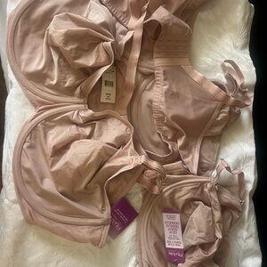 Rose Satin Bra lot of 3